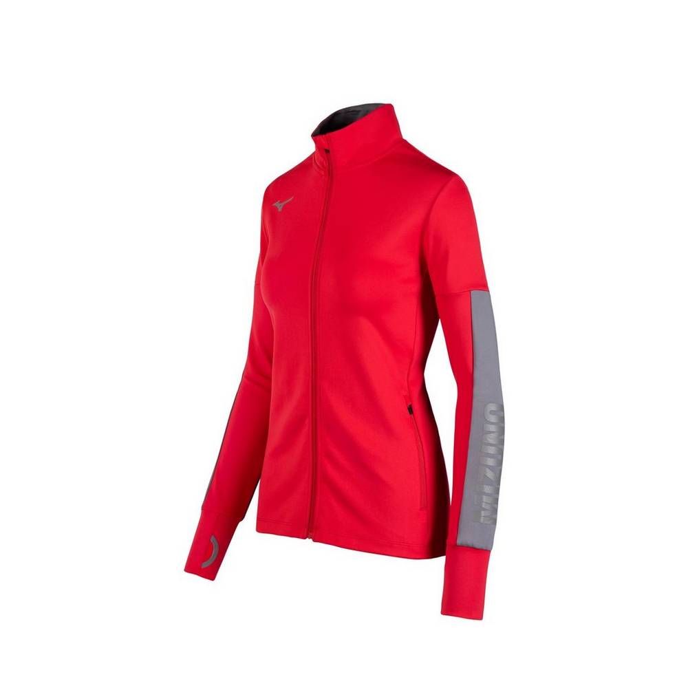 Mizuno Alpha Quest Női Jacke Piros IDL701253